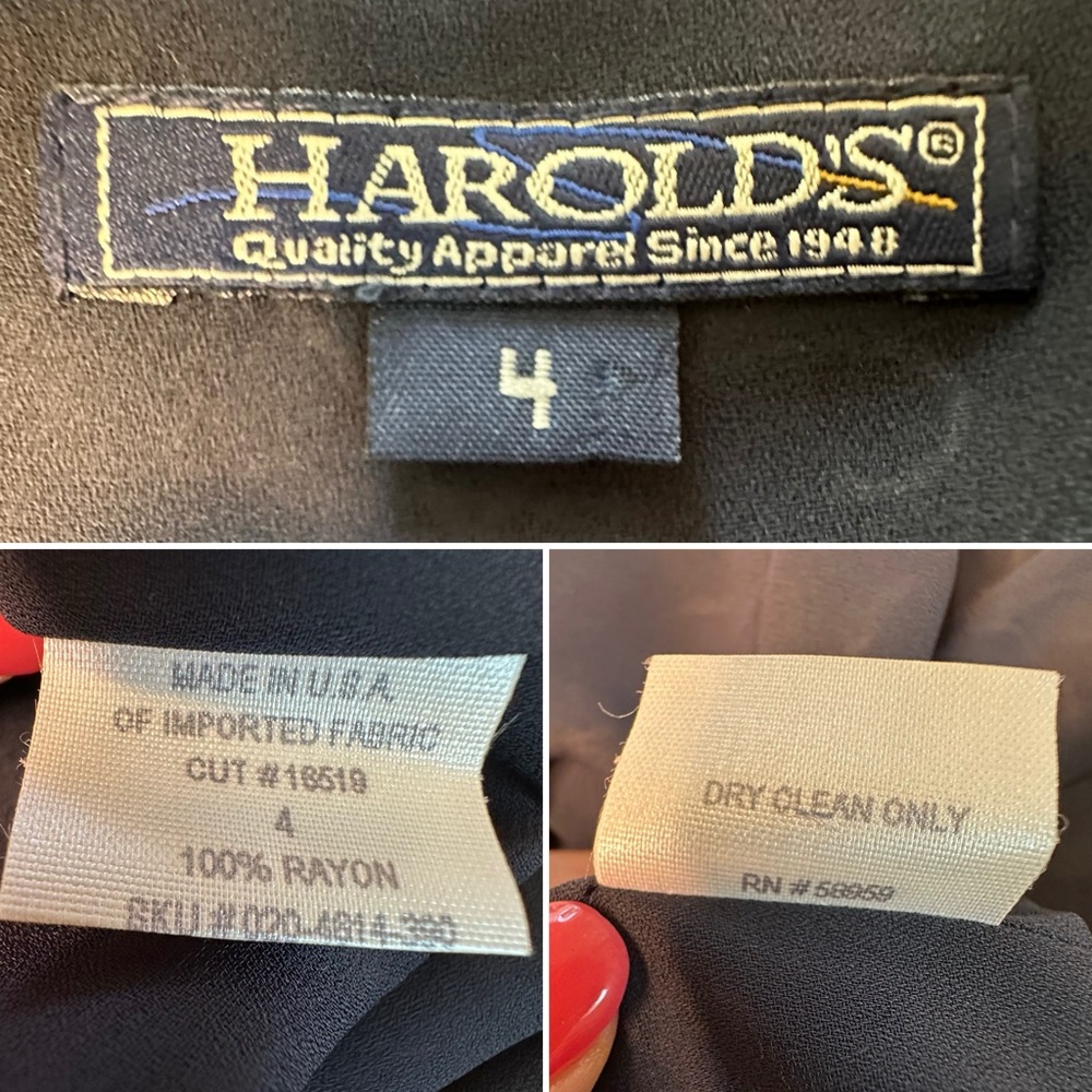 Harold’s Vintage 90s Floral Slip Dress – Navy Rayon Maxi – Size 4 - Picture 6 of 13